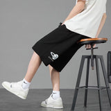 Summer Men Shorts Casual Pants Printed Cropped Pants Mid-High Waist Loose Summer Sports Pants