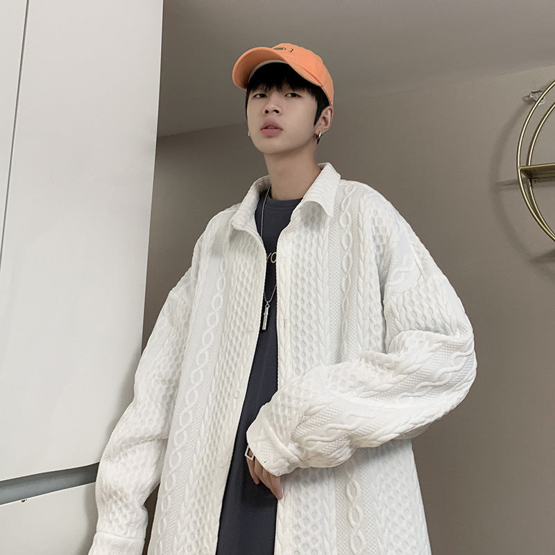 Corduroy Patch Jacket Corduroy Shirt Coat Men's Casual Spring and Autumn Long Sleeve