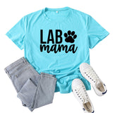Boy Mama T Shirts Lab Mama Letter Print Short-Sleeve T-shirt
