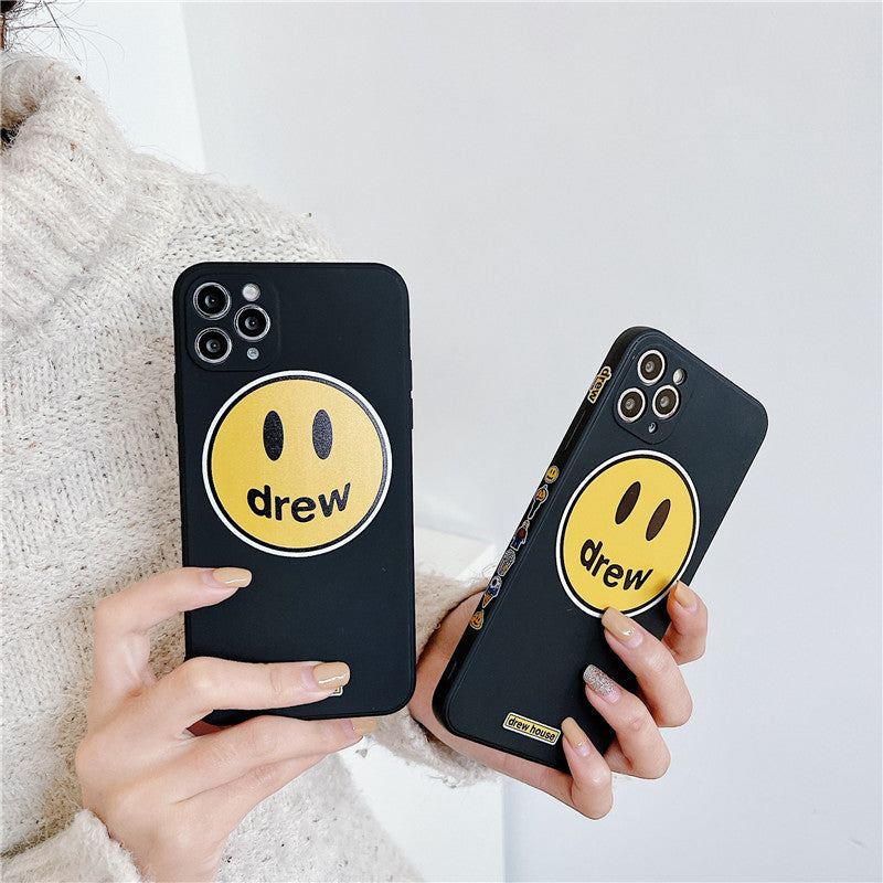justin b drew phone case Fashion Brand Smiley Face Apple 11 Phone Case 12Promax XS/XR Protective Case 8P Men and Women