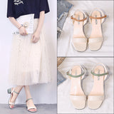 Nude Chunky Heel Roman Sandals