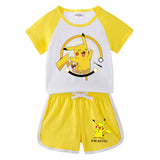 Children Pokemon Pikachu Tshirts & Shorts Short Sleeve T-shirt Shorts Casual Two Neutral