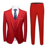 Seersucker Suit Men's Slim Fit Business Three-Piece Suit
