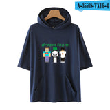 Dreamwastaken Novelty Hoodies Dream Merch Shirt Loose Print Fashion Loose Hooded T-shirt Short Sleeve Top