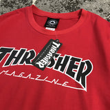 Thrasher T Shirt Flame Print T-shirt round Neck Loose Couple Style