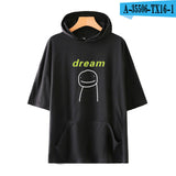 Dreamwastaken Novelty Hoodies Dream Merch Shirt Loose Print Fashion Loose Hooded T-shirt Short Sleeve Top