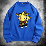 Men and Women Pokemon Pikachu Hoodie Pokémon Pikachu Crew Neck Pullover Sweatshirt