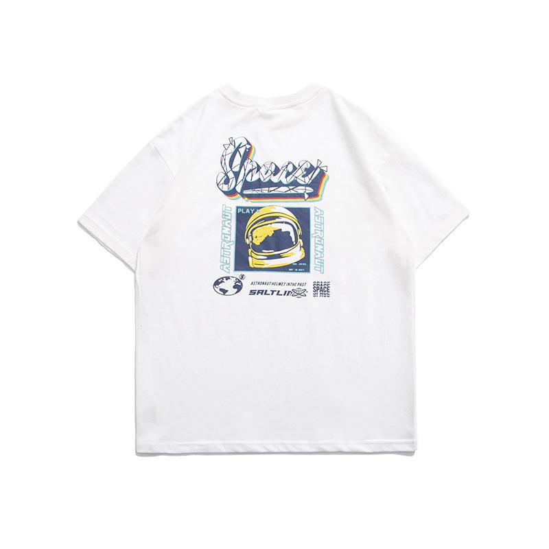 Men T Shirt Summer Casual Tops Men's Clothes Summer Wear Retro Men's round Neck Short Sleeve Beautiful Casual Helmet Printed T-shirt Fashion