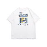 Men T Shirt Summer Casual Tops Men's Clothes Summer Wear Retro Men's round Neck Short Sleeve Beautiful Casual Helmet Printed T-shirt Fashion