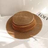 Straw Hat Raffia Flat Straw Hat