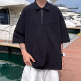 Men's T-Shirt Summer Men's Solid Color Stretch Shirt Short Sleeve plus Size Loose Shirt