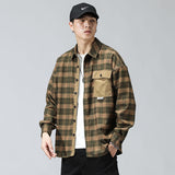 Work Shirts Fashion Plaid Jacket Men's Casual Loose