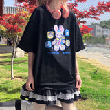 Gothic Lolita Harajuku Style Clothing Japanese Girl Print Knock Cute Student T-shirt