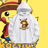 Men and Women Pokemon Pikachu Hoodie Loose Shoulder Long Sleeve Top Clothes