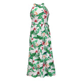 Beth Dutton Bohemian Dress Summer Spring Midi Dresses Vintage Printed Halter Belt Beach Long Skirt