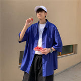 Men Shirts Retro Summer Short-Sleeved Top