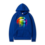 Drippy Hoodies Lip Printings Loose Sweater