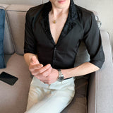 Men Shirts Slim Fit Half Sleeve Shirt