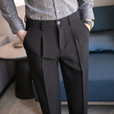 Men Trousers Striped Casual Suit Pants