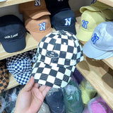 Vintage Check Baseball Cap Checkered Letters
