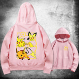 Men and Women Pokemon Pikachu Hoodie Loose Shoulder Hoodie Coat