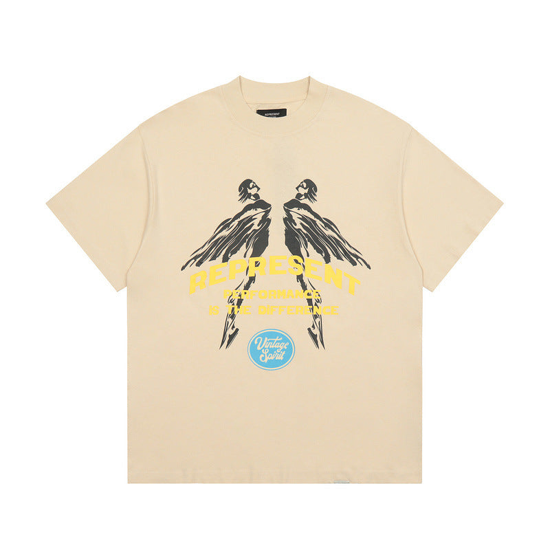 Present T Shirt Angel Print Distressed T-shirt
