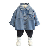 Toddler Boys Sweater Children's Clothing Boys Autumn Clothing Denim Shirt