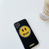 justin b drew phone case Smiley Face Apple 11 Phone Case 12 Pro Max Silicone XS/XR Protective Case 8P Men and Women