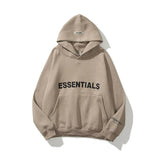Fog Fear Of God Essentials Hoodie Tops Autumn and Winter Double Line ThreeDimensional Letter Print Sweatshirt Hoodie Men and Women FleeceLined Fear Of God