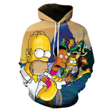 The Simpsons Hoodie 3D Digital Printing Youth Male Hooded Casual Pullover