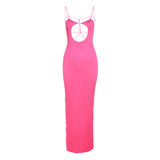 Music Festivals Rave Outfits Dress Sexy Suspenders Hollow Low Cut Backless Slim Fit Dress