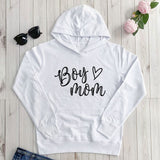 Boy Mama Hoodie Mother's Day Boy Mom Letter Love Heart Printed Hoodie