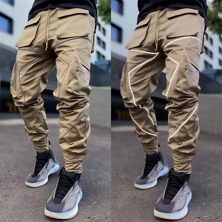 jogging shorts for men Slim Fit Muscle Gym Men Shorts Fall Casual Pants Men's Multi-Pocket Overalls Loose Straight Outdoor Running Trousers