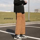 Men Cargo Pants Overalls Men Straight-Leg Trousers