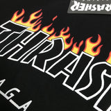 Thrasher T Shirt Summer Flame Short Sleeve Cotton Loose round Neck T-shirt Couple
