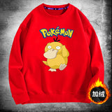 Men And Women Pokemon Pikachu Hoodie Pokémon Psyduck Crew Neck Pullover Sweatshirt