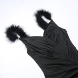 Emily Ratajkowski Dress Elegant Slimming Waist Pleated Camisole Gown Dress