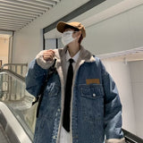 Denim Shirts Winter Men's Baggy Coat Cotton-Padded Coat