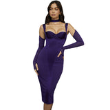 Music Festivals Rave Outfits Dress Autumn and Winter Stitching Sexy Slim Hip Women's Dress