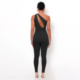 Women's Summer High Waist Tight Sleeveless Casual Sports Jumpsuit