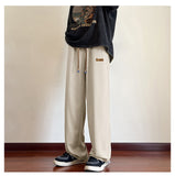 Men Sweatpants Waffle Sweatpants Drape Wide Leg Loose Casual