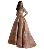 Mariah Carey Dress Gilding Long Sleeve Dress Banquet Sexy Evening Dress