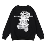 Rrr123 Sweatshirt Rabbit Graffiti Letter Print Loose Terry Sweater