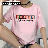 Friends Joey T Shirt Friends Pink Casual Loose-Fitting T-shirt