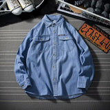 Denim Shirts Denim Long-Sleeved Shirt Men's Loose Shirt Coat