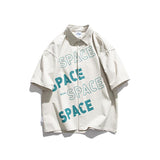 Men T Shirt Summer Casual Tops Men's Clothes Summer Wear National Fashion Boys Lapel Shirt Casual Loose Letters Full Printed Shirt Fashion