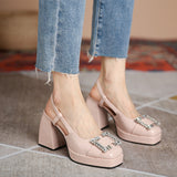 Nude Block Heel Sandals