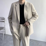 Double Brewed Seersucker Suit Autumn Suit Loose Casual