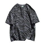 Zebra T Shirt Round Neck Pullover Zebra Pattern