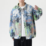 Spray Painted Jacket Autumn Men's Loose Fashion Denim Jacket